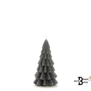 kerstboom kaars dark grey 6,3x12 cm