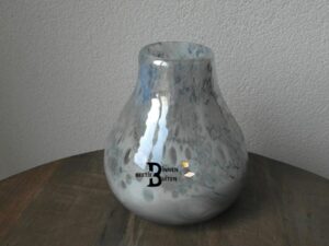Colmore grijze glazen vaas (15x14x14cm)