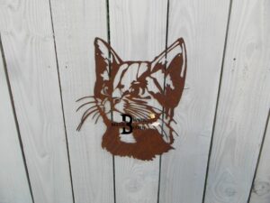 wandsilhouette kattenkop (43x49cm) van ecoroest